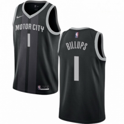 Mens Nike Detroit Pistons 1 Chauncey Billups Swingman Black NBA Jersey City Edition