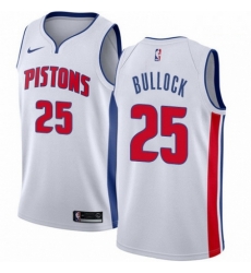 Mens Nike Detroit Pistons 25 Reggie Bullock Swingman White NBA Jersey Association Edition 