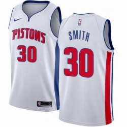 Mens Nike Detroit Pistons 30 Joe Smith Authentic White Home NBA Jersey Association Edition