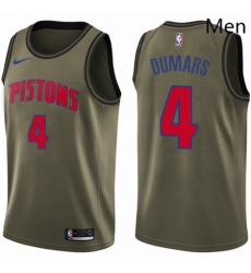 Mens Nike Detroit Pistons 4 Joe Dumars Swingman Green Salute to Service NBA Jersey