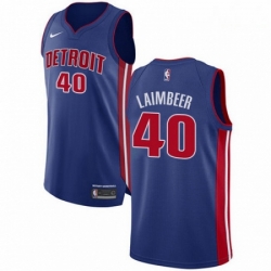 Mens Nike Detroit Pistons 40 Bill Laimbeer Authentic Royal Blue Road NBA Jersey Icon Edition