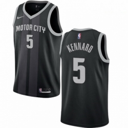 Mens Nike Detroit Pistons 5 Luke Kennard Swingman Black NBA Jersey City Edition 