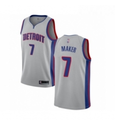 Womens Detroit Pistons 7 Thon Maker Swingman Silver Basketball Jersey Statement Edition 