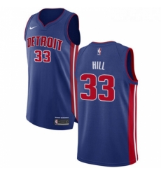 Womens Nike Detroit Pistons 33 Grant Hill Authentic Royal Blue Road NBA Jersey Icon Edition