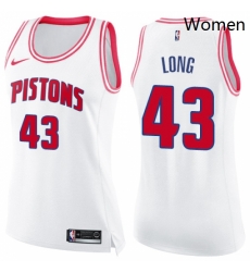 Womens Nike Detroit Pistons 43 Grant Long Swingman WhitePink Fashion NBA Jersey