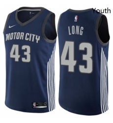 Youth Nike Detroit Pistons 43 Grant Long Swingman Navy Blue NBA Jersey City Edition