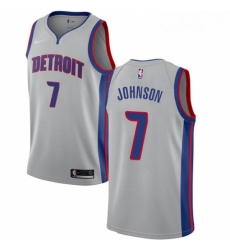 Youth Nike Detroit Pistons 7 Stanley Johnson Swingman Silver NBA Jersey Statement Edition