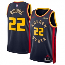 Men Golden State Warriors 22 Andrew Wiggins Navy 2024 25 City Edition Stitched Basketball Jersey