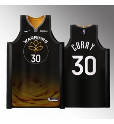 Men Golden State Warriors 30 Stephen Curry 2022 2023 Black City Edition Stitched Basketball Jersey