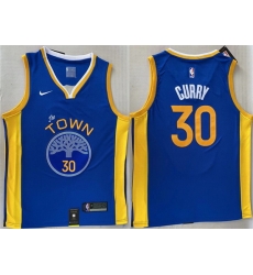 Men Golden State Warriors 30 Stephen Curry Royal Stitched Jersey