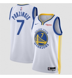Men Golden State Warriors 7 Kristaps Porzingis White 2026 Association Edition Swingman Stitched Basketball Jersey Men Golden State Warriors 7 Kristaps Porzingis White 2026 Association Edition Swingman Stitched Basketball Jersey