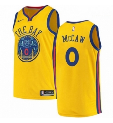 Mens Nike Golden State Warriors 0 Patrick McCaw Authentic Gold NBA Jersey City Edition 