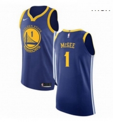 Mens Nike Golden State Warriors 1 JaVale McGee Authentic Royal Blue Road NBA Jersey Icon Edition