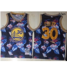 Warriors 30 Stephen Curry Black 1996 97 Hardwood Classics Floral Fashion Swingman Jersey