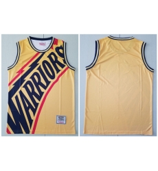 Warriors Big Face Yellow Hardwood Classics Swingman Jersey