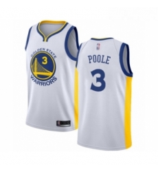 Youth Golden State Warriors 3 Jordan Poole Swingman White Basketball Jersey Association Edition 