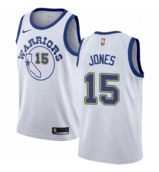 Youth Nike Golden State Warriors 15 Damian Jones Authentic White Hardwood Classics NBA Jersey