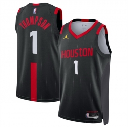 Men Houston Rockets  1 Amen Thompson Black 2026 27 Statement Edition Stitched Basketball Jersey