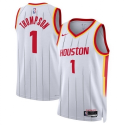 Men Houston Rockets  1 Amen Thompson White 2026 27 Association Edition Stitched Basketball Jersey