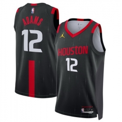 Men Houston Rockets  12 Steven Adams Black 2026 27 Statement Edition Stitched Basketball Jersey