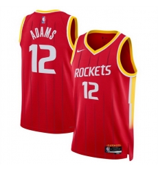 Men Houston Rockets  12 Steven Adams Red 2026 27 Icon Edition Stitched Basketball Jersey