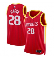 Men Houston Rockets  28 Alperen Sengun Red 2026 27 Icon Edition Stitched Basketball Jersey