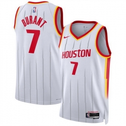 Men Houston Rockets  7 Kevin Durant White 2026 27 Association Edition Stitched Basketball Jersey