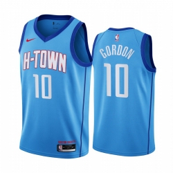 Men Nike Houston Rockets 10 Eric Gordon Blue NBA Swingman 2020 21 City Edition Jersey