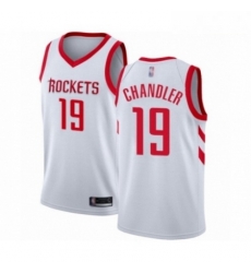 Mens Houston Rockets 19 Tyson Chandler Authentic White Basketball Jersey Association Edition 