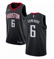 Mens Nike Houston Rockets 6 Vincent Edwards Swingman Black NBA Jersey Statement Edition 