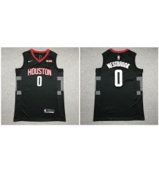 Rockets 0 Russell Westbrook Black Nike Authentic Jersey