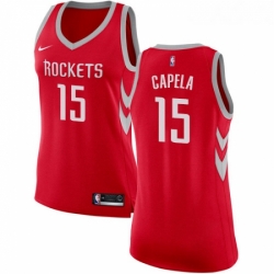 Womens Nike Houston Rockets 15 Clint Capela Swingman Red Road NBA Jersey Icon Edition