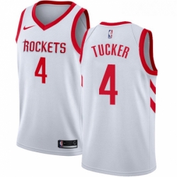 Womens Nike Houston Rockets 4 PJ Tucker Authentic White Home NBA Jersey Association Edition 