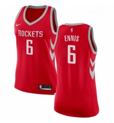 Womens Nike Houston Rockets 6 Tyler Ennis Swingman Red Road NBA Jersey Icon Edition 