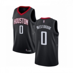 Youth Houston Rockets 0 Russell Westbrook Swingman Black Basketball Jersey Statement Edition 