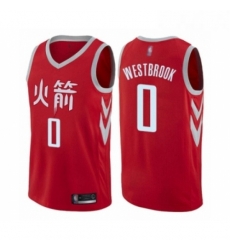 Youth Houston Rockets 0 Russell Westbrook Swingman Red Basketball Jersey City Edition 