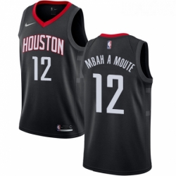 Youth Nike Houston Rockets 12 Luc Mbah a Moute Swingman Black Alternate NBA Jersey Statement Edition 