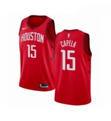 Youth Nike Houston Rockets 15 Clint Capela Red Swingman Jersey Earned Edition