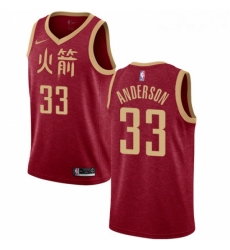 Youth Nike Houston Rockets 33 Ryan Anderson Swingman Red NBA Jersey 2018 19 City Edition