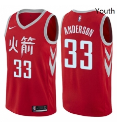 Youth Nike Houston Rockets 33 Ryan Anderson Swingman Red NBA Jersey City Edition