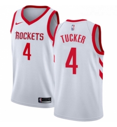 Youth Nike Houston Rockets 4 PJ Tucker Swingman White Home NBA Jersey Association Edition 