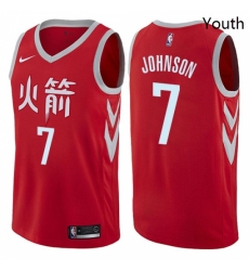 Youth Nike Houston Rockets 7 Joe Johnson Swingman Red NBA Jersey City Edition 