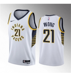 Men Indiana Pacers 21 Isaiah Wong White 2023 Draft Association Edition Stitched Basketball Jersey