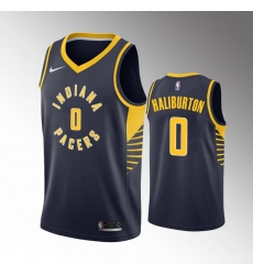 Men Indiana Pacers Tyrese Haliburton #0 2022 23 Association Edition Navy Jersey