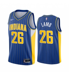 Men Nike Indiana Pacers 26 Jeremy Lamb Blue NBA Swingman 2020 21 City Edition Jersey