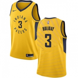 Men Nike Indiana Pacers 3 Aaron Holiday Gold NBA Swingman Statement Edition Jersey