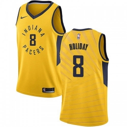 Men Nike Indiana Pacers 8 Justin Holiday Gold NBA Swingman Statement Edition Jersey