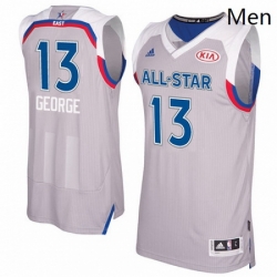 Mens Adidas Indiana Pacers 13 Paul George Swingman Gray 2017 All Star NBA Jersey