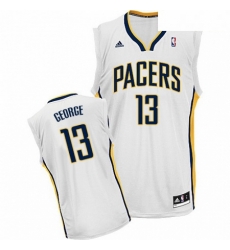 Mens Adidas Indiana Pacers 13 Paul George Swingman White Home NBA Jersey