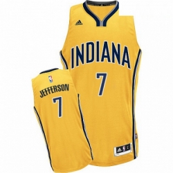 Mens Adidas Indiana Pacers 7 Al Jefferson Swingman Gold Alternate NBA Jersey